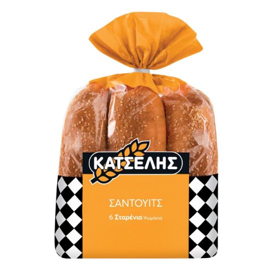 ΚΑΤΣΕΛΗΣ ψωμάκια για σάντουιτς 480g 6τεμ.