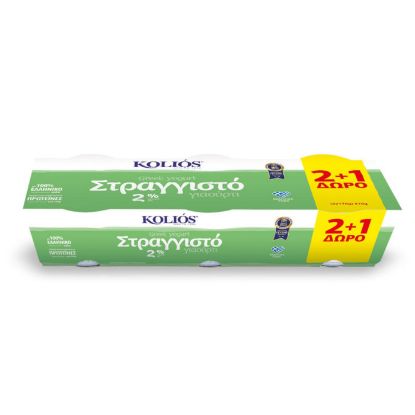 ΚΟΛΙΟΣ γιαούρτι στραγγιστό 2% 3x170g