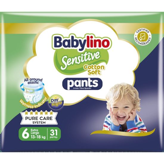 BABYLINO πάνα-βρακάκι Cotton Soft Unisex No6 Extra Large 13-18kg 31τεμ.
