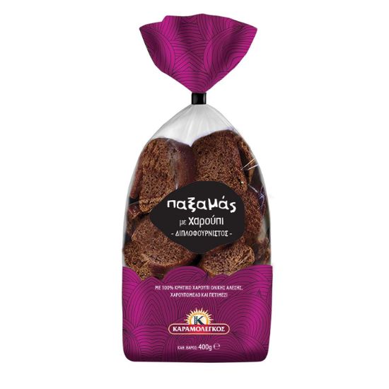 ΚΑΡΑΜΟΛΕΓΚΟΣ παξαμάς με χαρούπι και πετιμέζι 400g