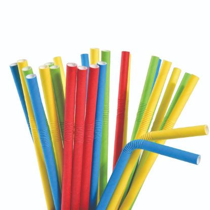 Καλαμάκια σπαστά χάρτινα πολύχρωμα 25τεμ. 22cm x 7mm