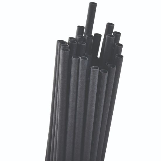 Καλαμάκια σπαστά χάρτινα μαύρα 40τεμ. 20cm x 4,5mm