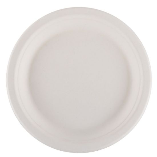 Πιάτα λευκά από ζαχαροκάλαμο 23cm (50τεμ.)