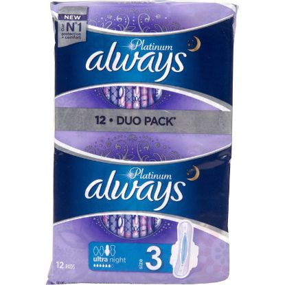 Σερβιέτες ALWAYS platinum ultra night με φτερά (12τεμ.)