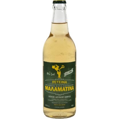 Οίνος λευκός ρετσίνα ΜΑΛΑΜΑΤΙΝΑ ξηρός (500ml)