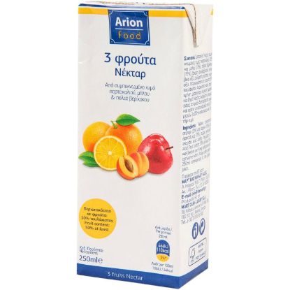 Χυμός ARION FOOD νέκταρ 3 φρούτα (250ml)