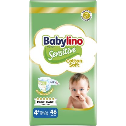 BABYLINO πάνες Sensitive No.4+ 10-15 Kg Value Pack 46τεμ.