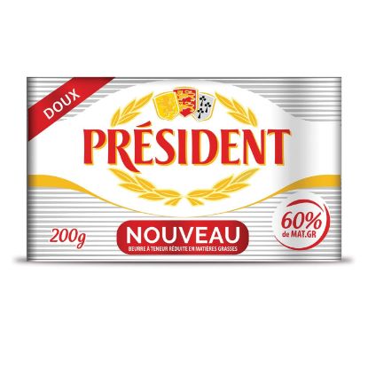 PRESIDENT butter 60% unsalted aluminum 200g